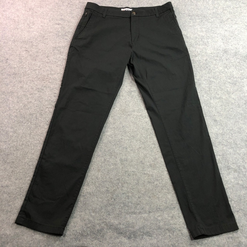Birddogs Mens Chino Pants 34x32 Black Slim Stretch Performance Side Zip Pocket